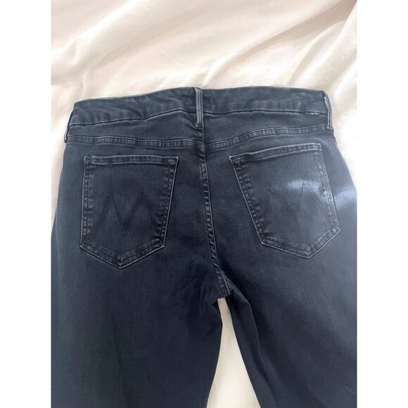 Mother Looker Ankle Fray Denim Jeans in Blackbird Size 31 - Picture 4 of 10